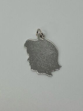 Vtg 925 Silhouette Portrait Boy or Girl Sterling Silver Charm